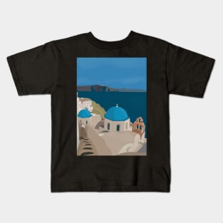 Santorini Greece Kids T-Shirt